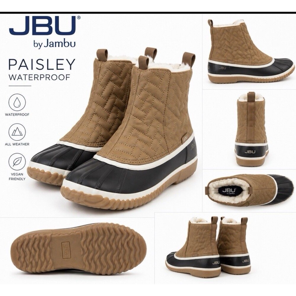 JBU by Jambu Paisley Waterproof Women’s Duck Boots Tan Size 7 B3PAI04